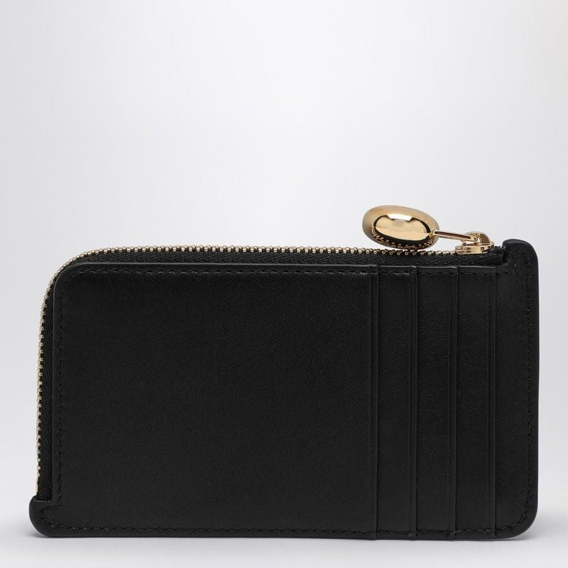 LOEWE Mini Black Leather Card Case with Coin Compartment