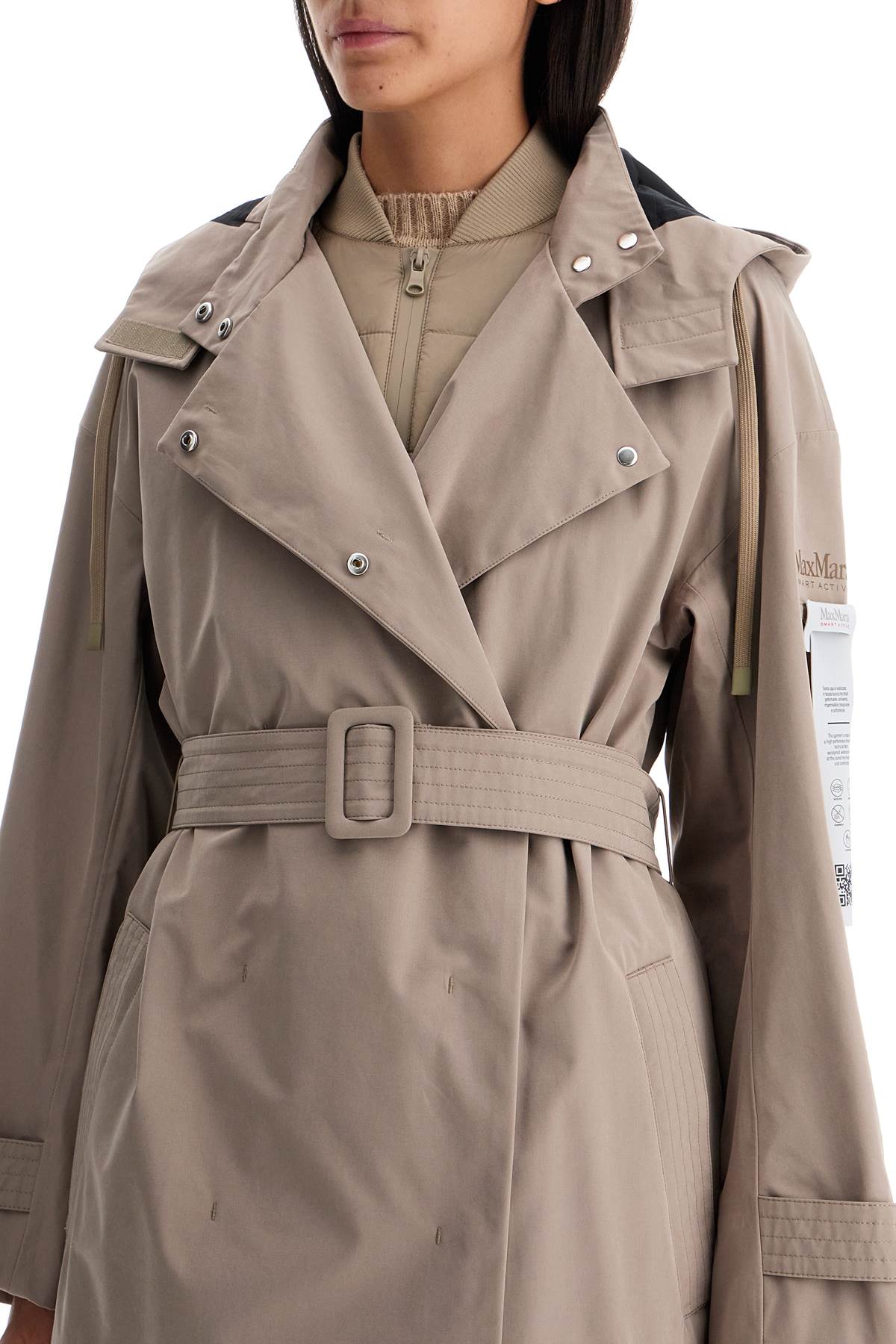 MAX MARA LEISURE Women's Waterproof Trench Jacket with Removable Vest