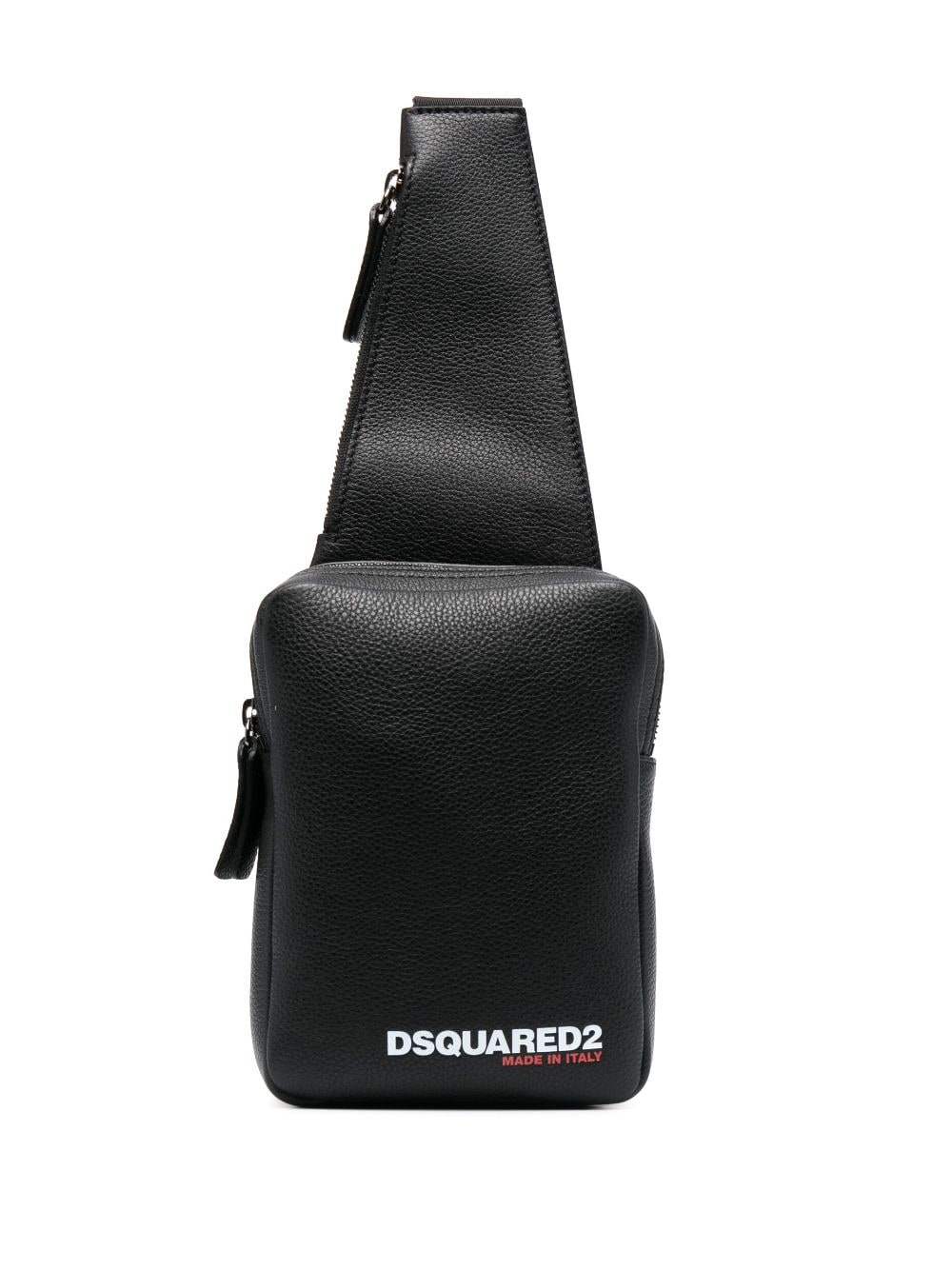 DSQUARED2 Luxury Logo-Printed Messenger Handbag in Black, White, and Red for Men