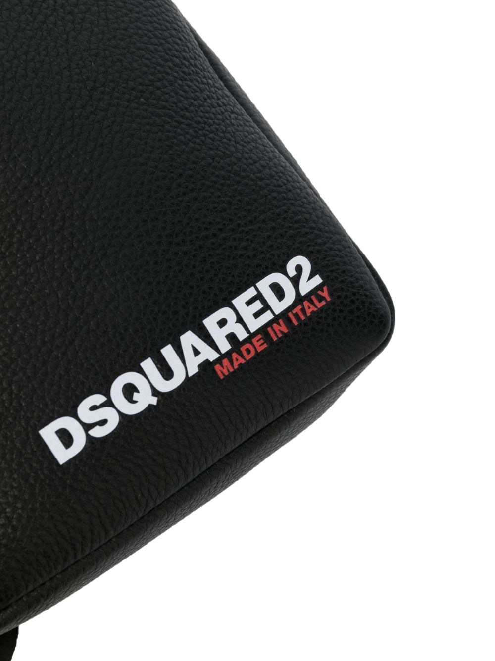 DSQUARED2 Luxury Logo-Printed Messenger Handbag in Black, White, and Red for Men