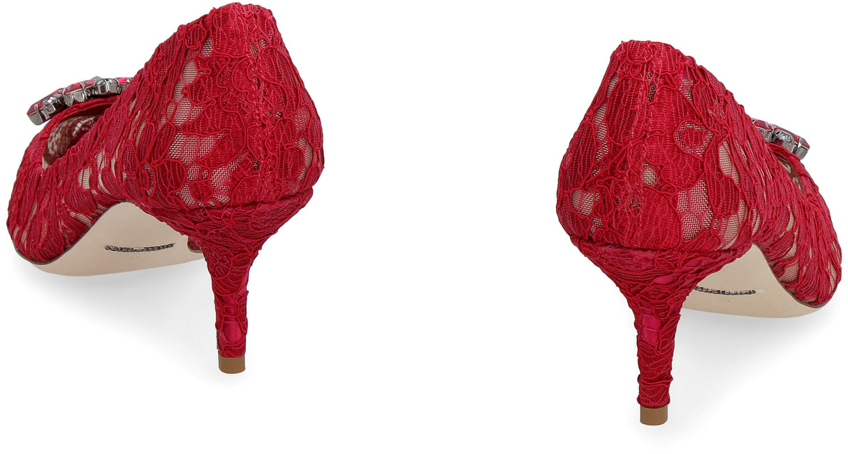 Red Lace Kitten Heels for Women - Dolce & Gabbana Inspired