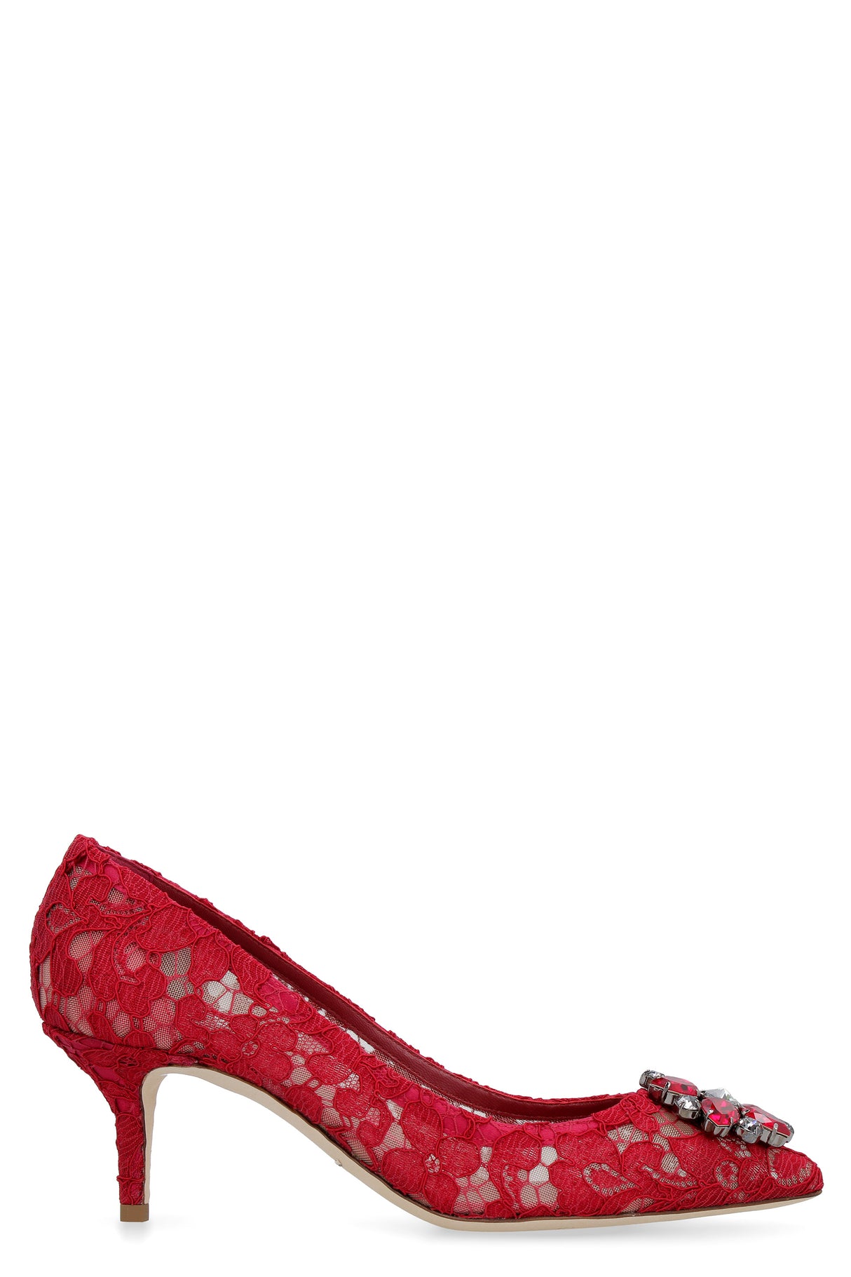 Red Lace Kitten Heels for Women - Dolce & Gabbana Inspired