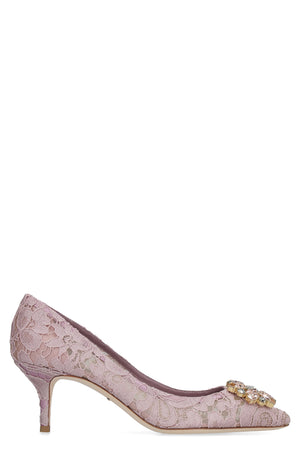 DOLCE & GABBANA Purple Embellished Lace Pumps for Women