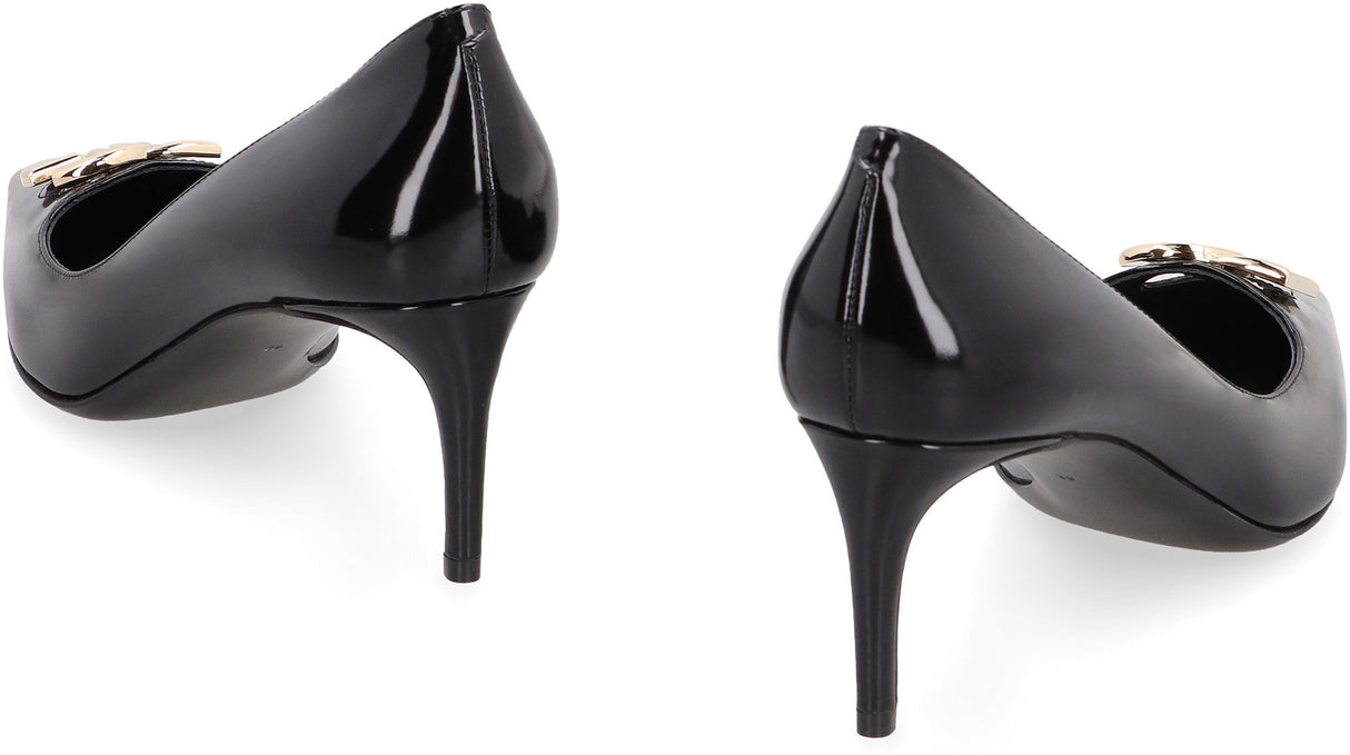 DOLCE & GABBANA Black Leather Pointy-Toe Pumps for Women - Stiletto Heels - FW23