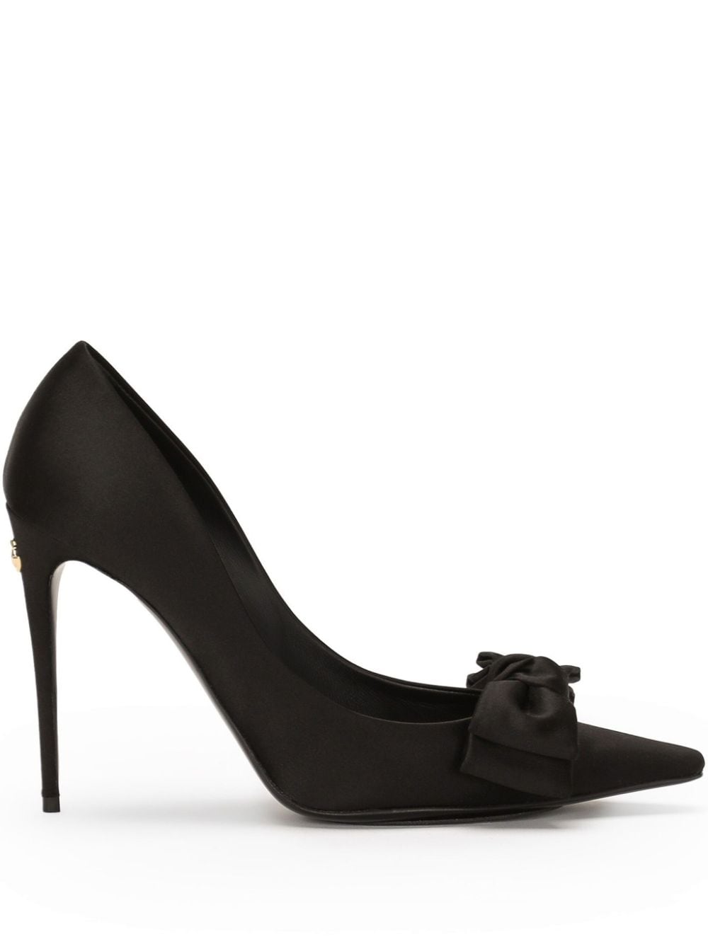 DOLCE & GABBANA Satin Slip-On Pumps with 105mm Stiletto Heel