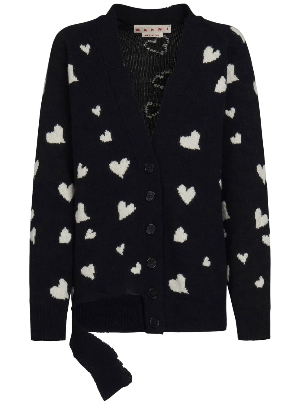 MARNI Black Heart Print Cardigan - FW23