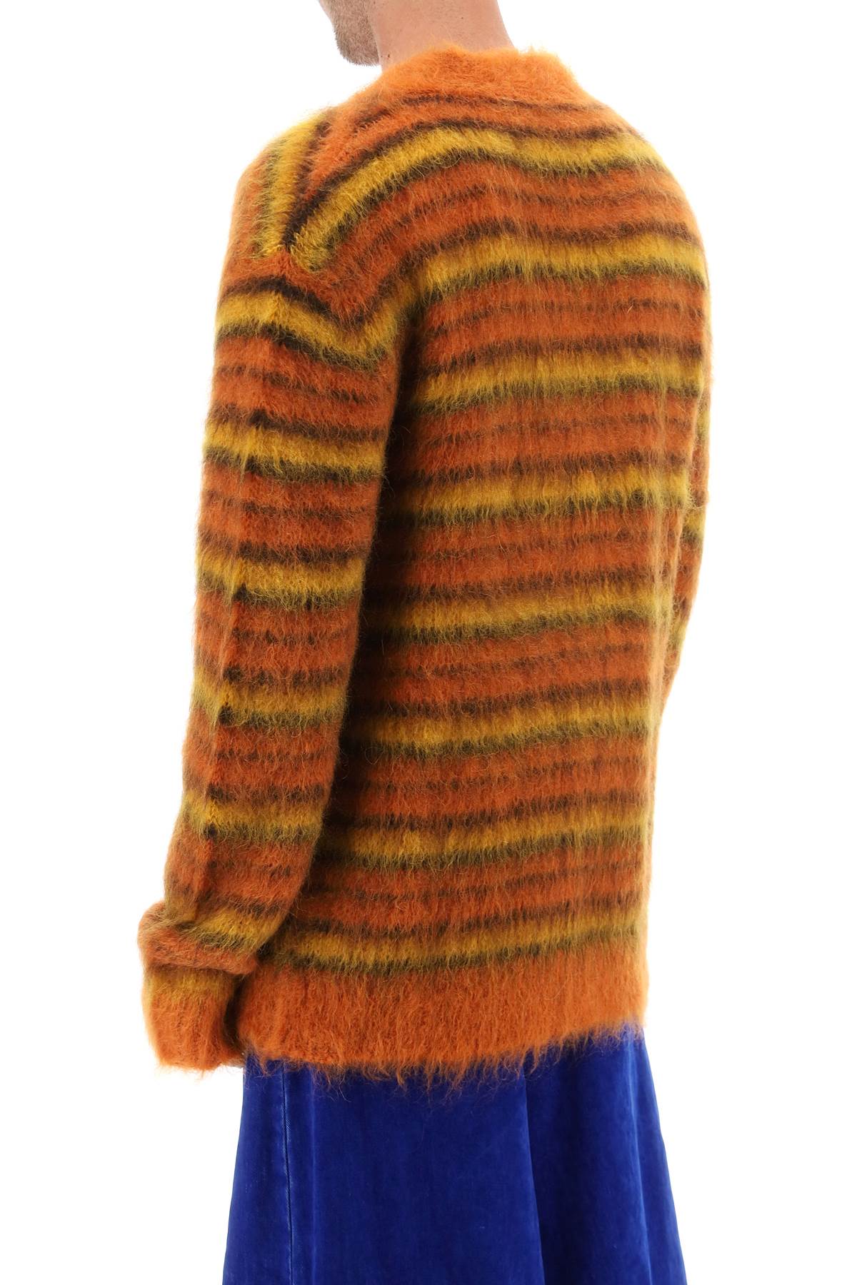 MARNI Striped Brushed Mohair Cardigan for Men