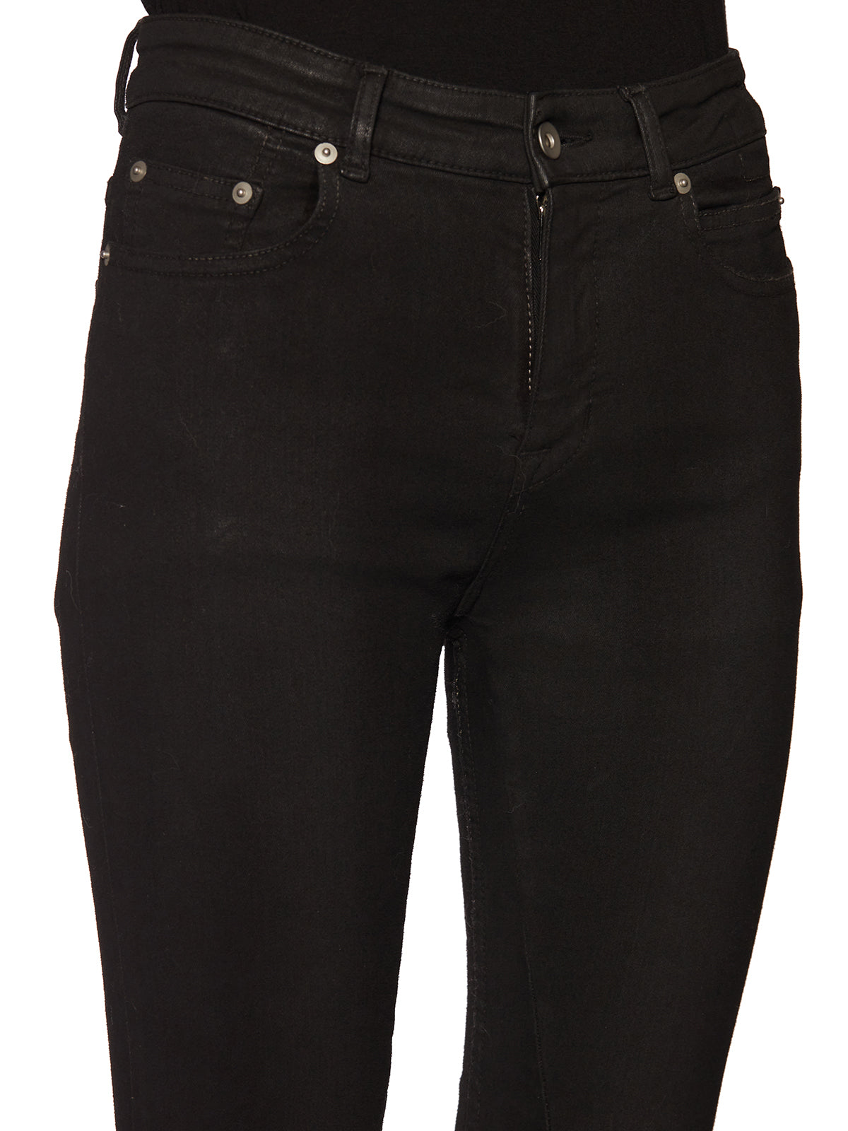 DRKSHDW Black Denim Jeans for Women - Detroit Cut, Waxed, Size 26