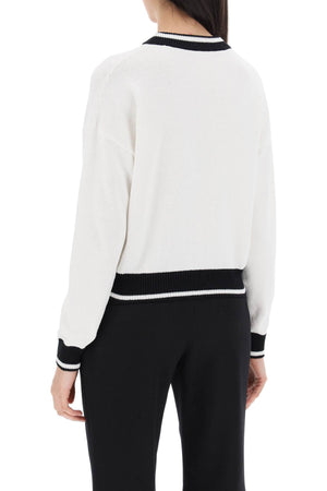 BALMAIN Embroidered Logo Pullover - White