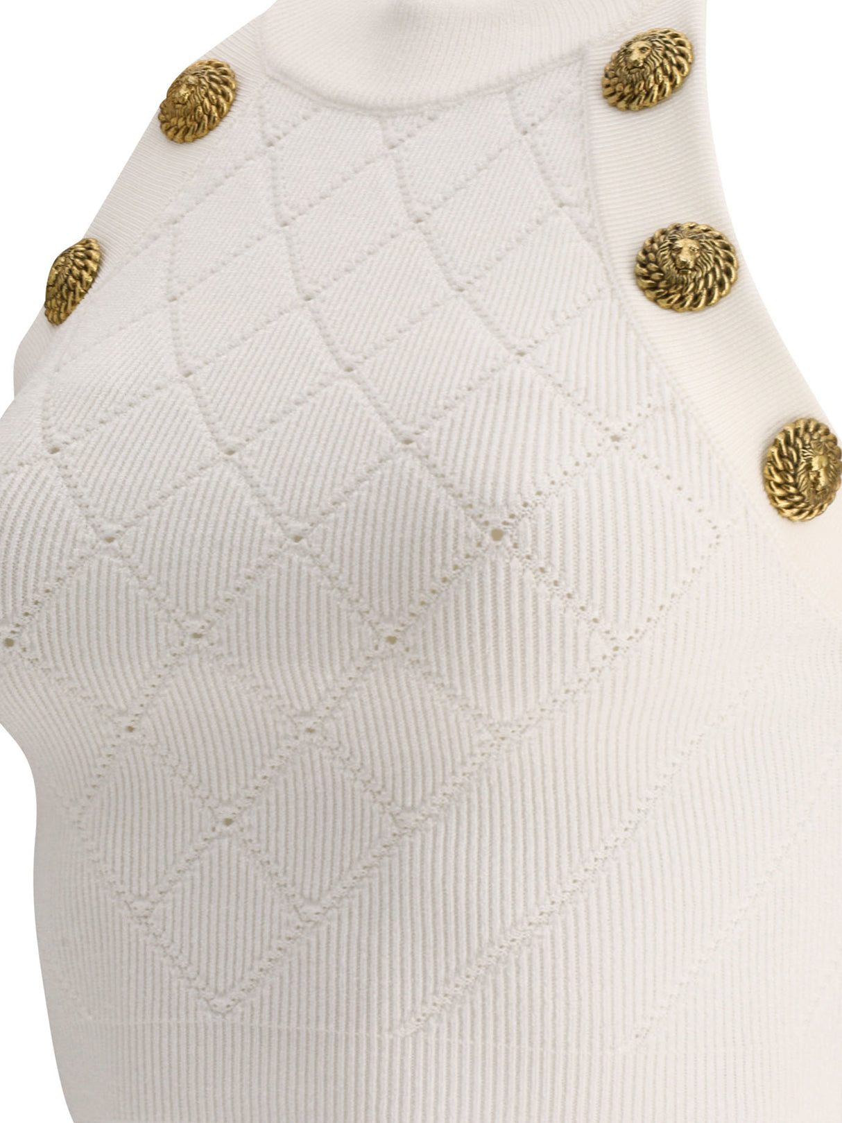 BALMAIN Trendy White Tunic Top for Women - 2024 Collection