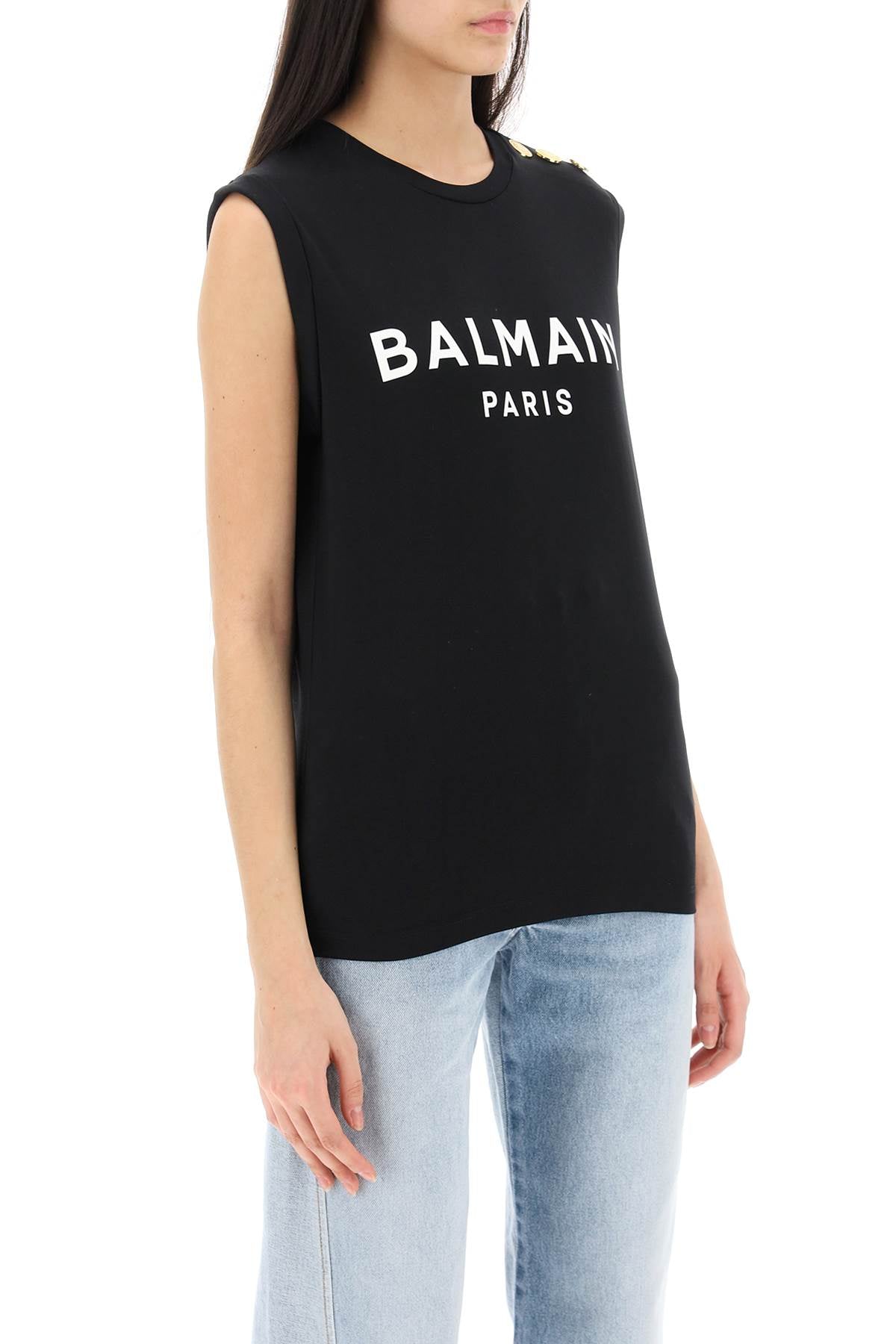 BALMAIN 2024 Fashion Tops for Women in GAB BLANC NOIR