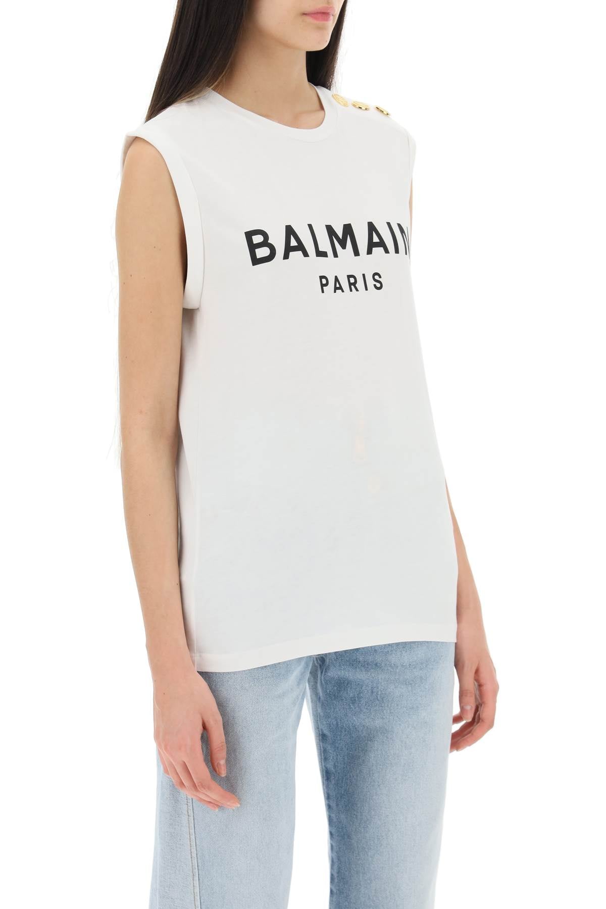 BALMAIN 2024 Fashion Tops for Women in GAB BLANC NOIR