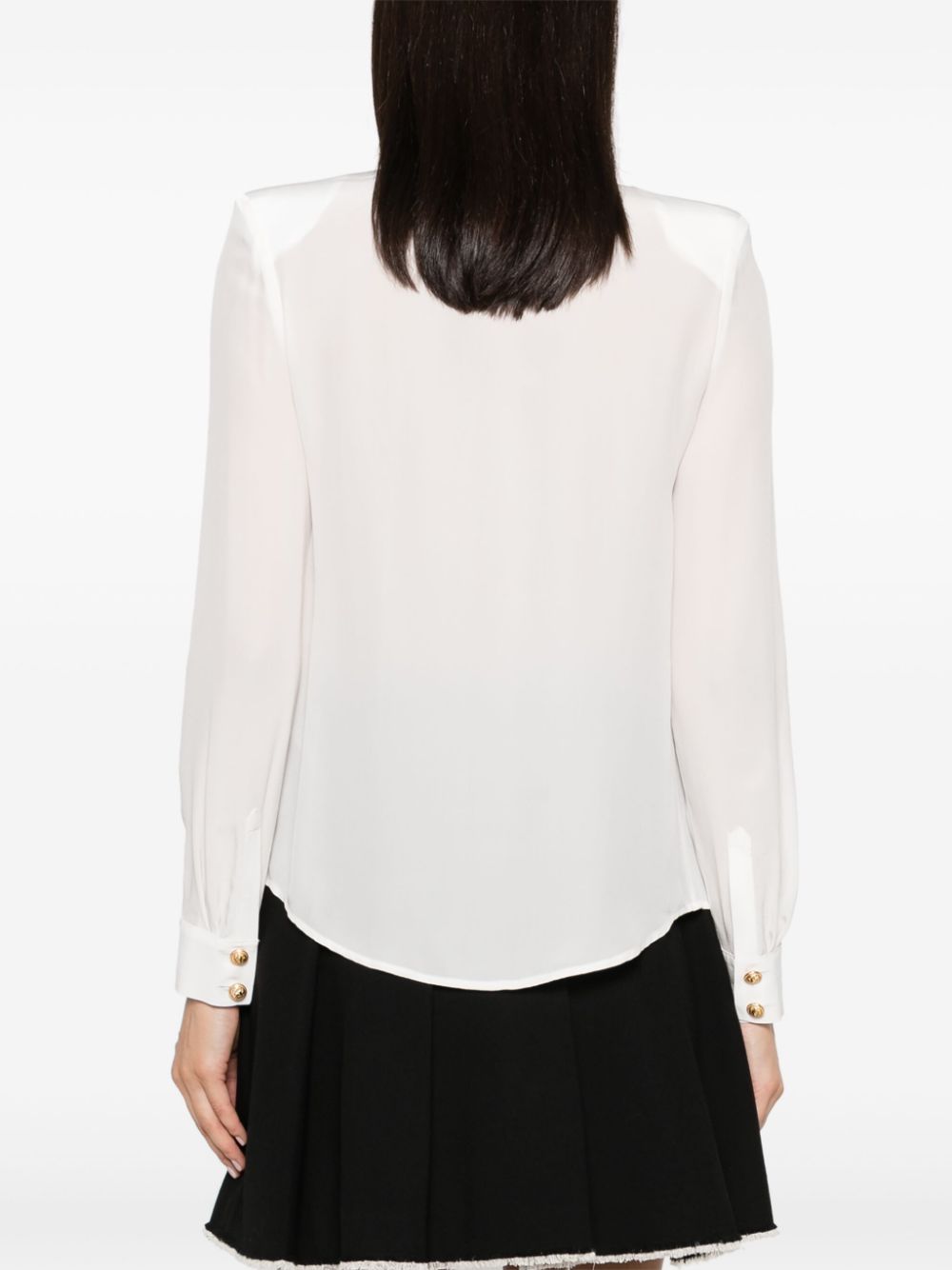 Elegant Semi-Sheer Silk Shirt for Women - White