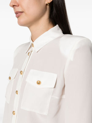 BALMAIN Elegant Semi-Sheer Silk Shirt for Women