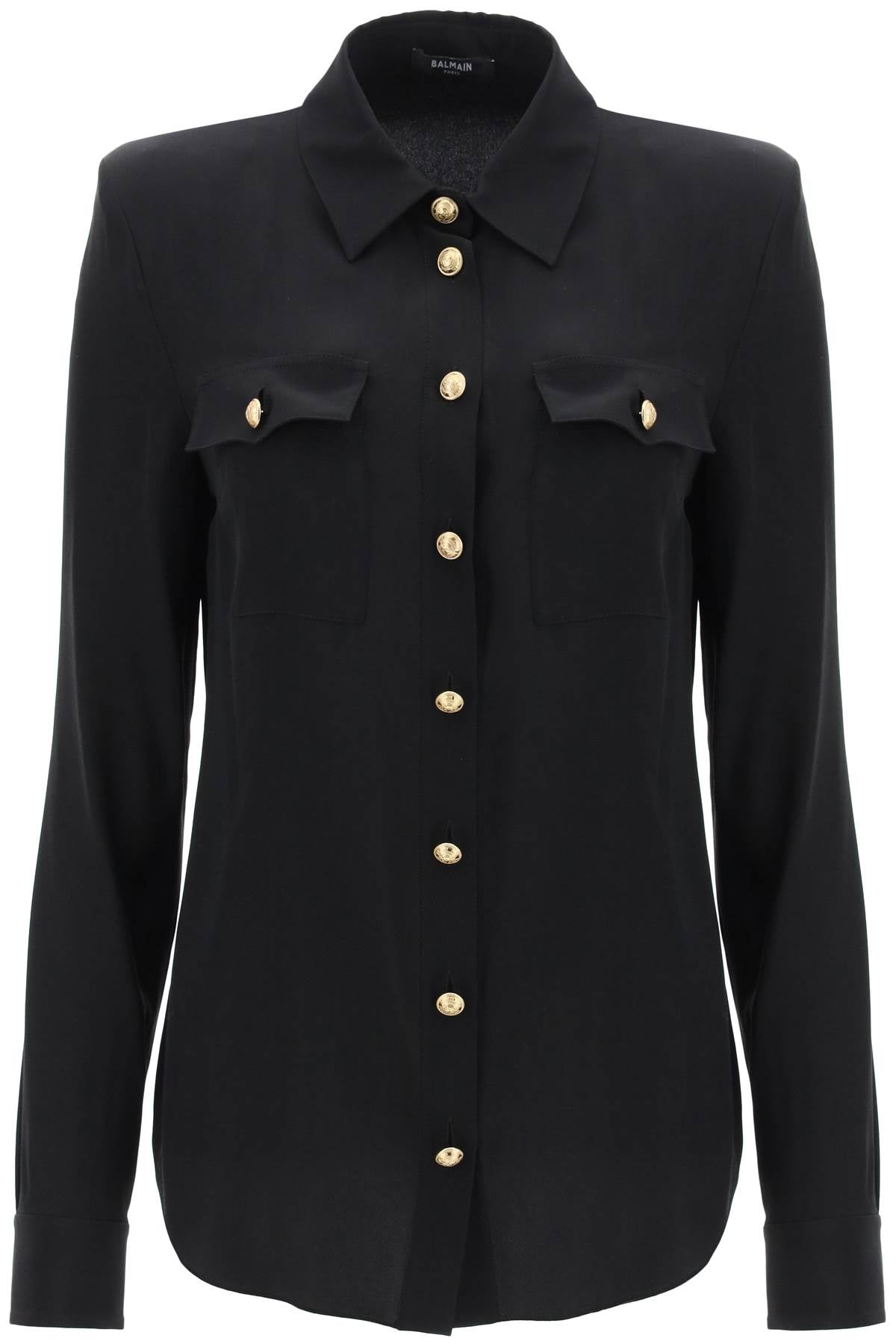 BALMAIN Elegant Semi-Sheer Silk Shirt for Women