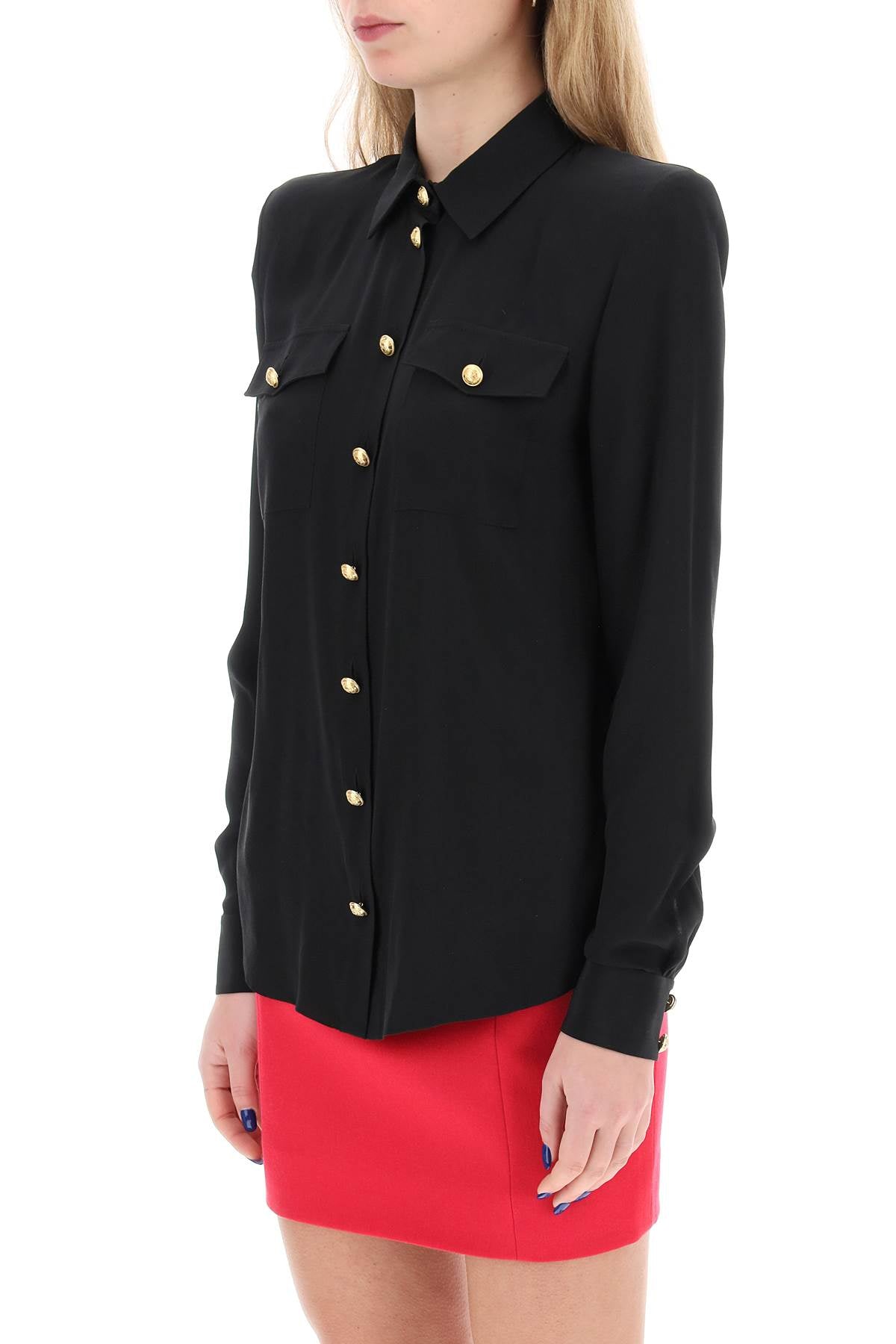 BALMAIN Elegant Semi-Sheer Silk Shirt for Women