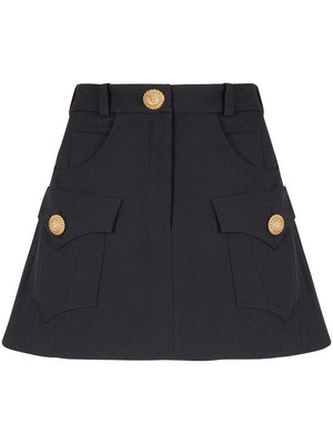 BALMAIN 24SS Women's Black Mini Skirt