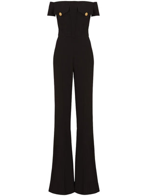 BALMAIN Slim Fit Jumpsuit with Jewelled Buttons