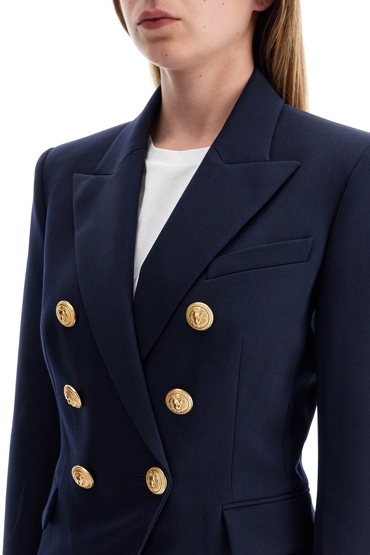 BALMAIN Elegant 6-Button Double-Breasted Wool Jacket