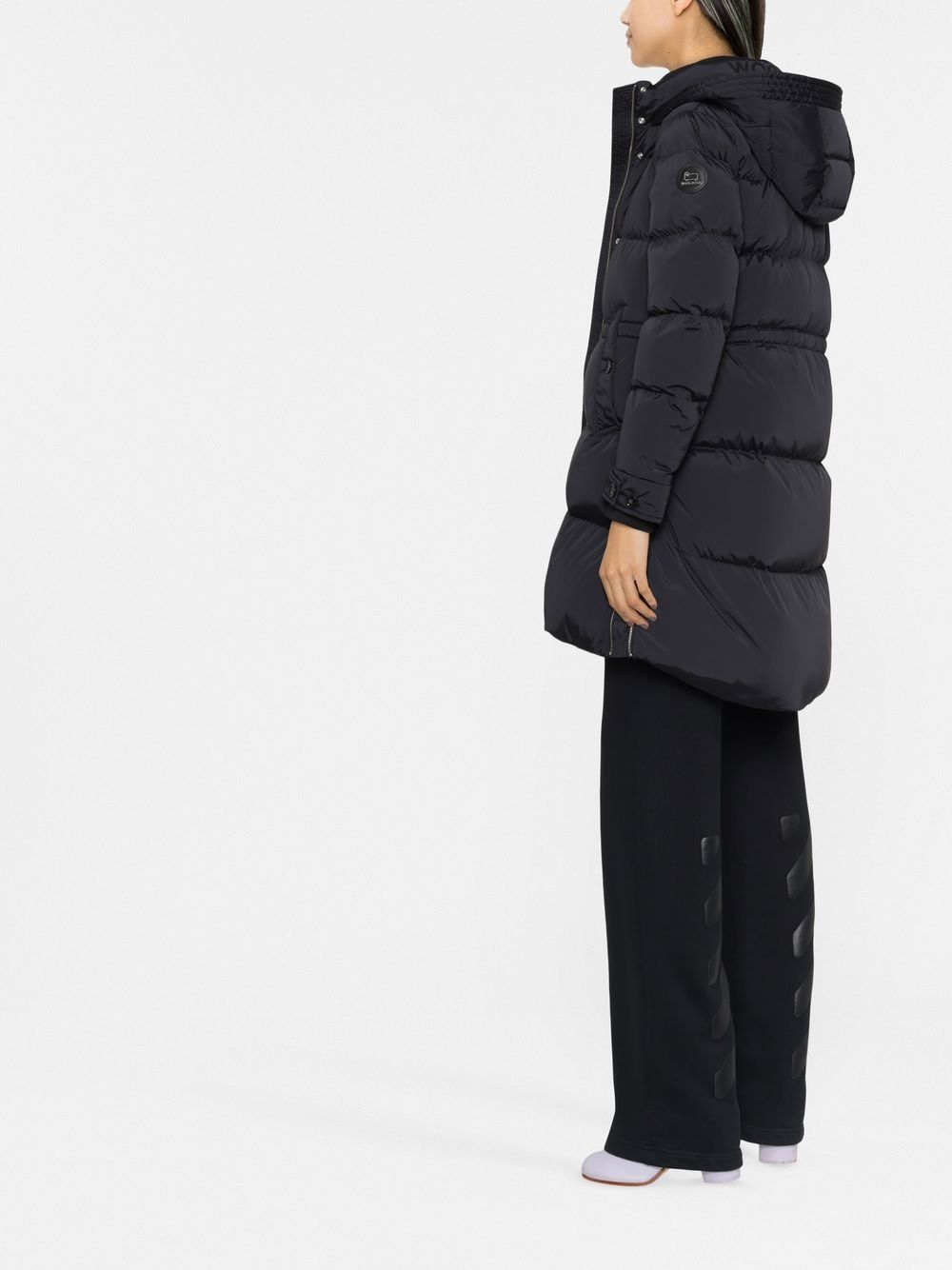 WOOLRICH Black Down Puffer Jacket with Hood for Women - FW23 Collection
