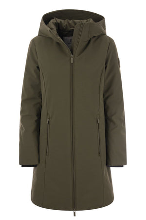 WOOLRICH Green Softshell Parka Jacket for Women - Functional and Feminine