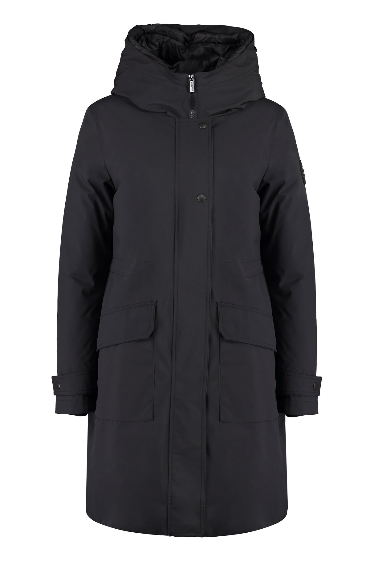 WOOLRICH Black Military Parka Jacket with Removable Down Jacket for Women - FW23