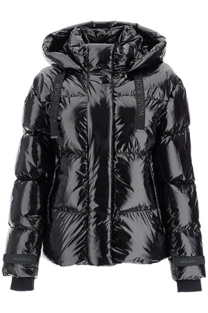 WOOLRICH Shiny Nylon Down Jacket with Detachable Hood - Women's