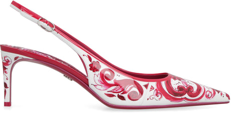 DOLCE & GABBANA Shiny Multicolor Leather Slingback Pumps for Women
