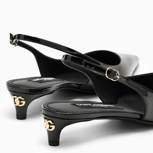 DOLCE & GABBANA Black Leather Slingback Pumps for Women - FW23