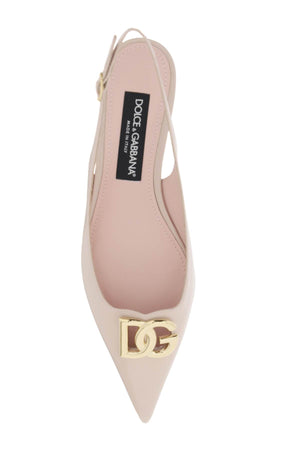 DOLCE & GABBANA Pink Leather Slingback Pumps - SS24