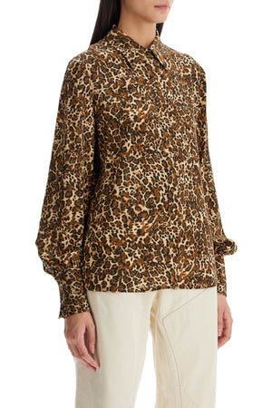 ISABEL MARANT Women's Silk Leopard Print Long-Sleeved Shirt