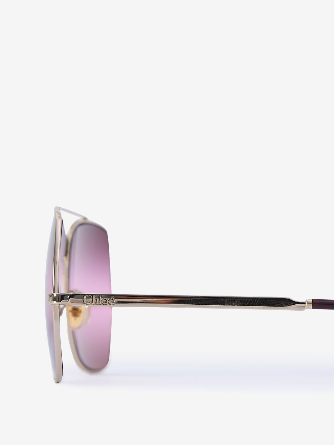 CHLOÉ Aly Square Gold-Tone Sunglasses