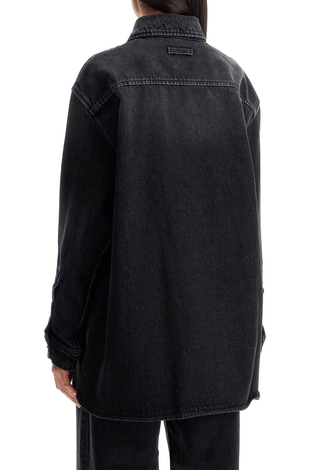 JEAN PAUL GAULTIER Oversized Denim Shirt with Classic Body Stripes - Size S