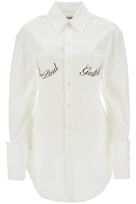 JEAN PAUL GAULTIER Contemporary Poplin Shirt with Underboob Print