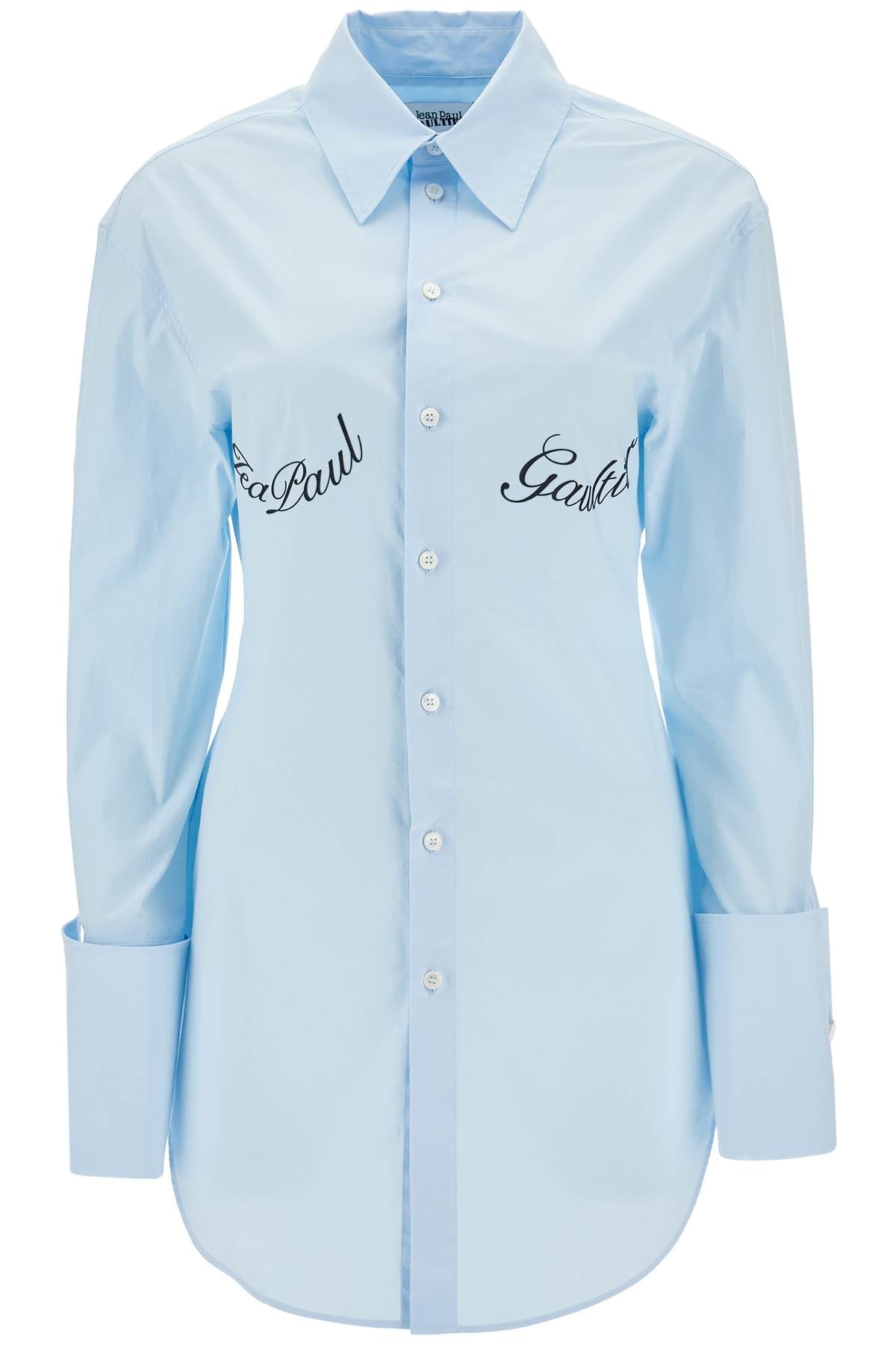 JEAN PAUL GAULTIER Contemporary Poplin Shirt with Underboob Print