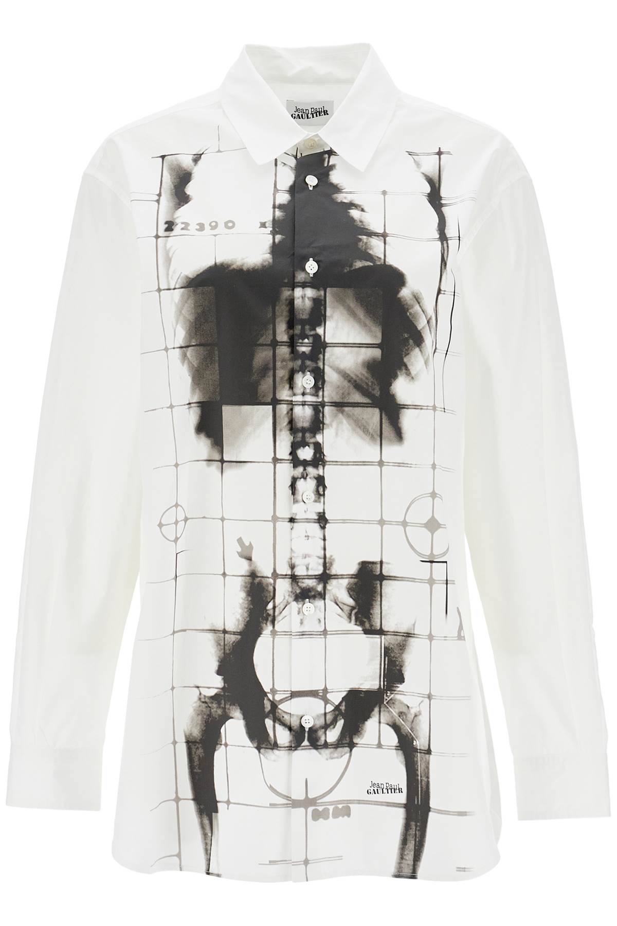 JEAN PAUL GAULTIER Skeleton Print Poplin Cotton Shirt for Women