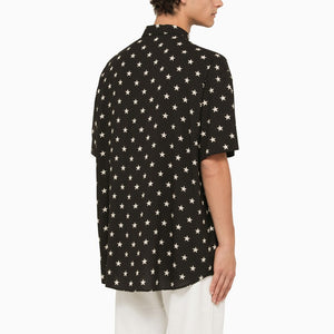 BALMAIN Men's Black Star Print Shirt for SS24