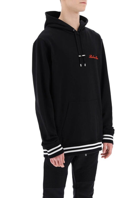 BALMAIN Men's 24SS Hoodie in EKA Noir Rouge