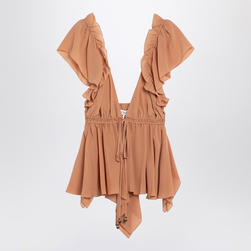 CHLOÉ Elegant Silk Ruffle Top