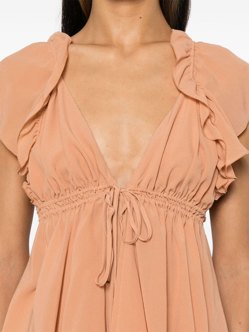 CHLOÉ Silk Ruffled Mini Top