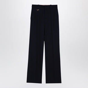 CHLOÉ Elegant Blue High-Waisted Wool Trousers