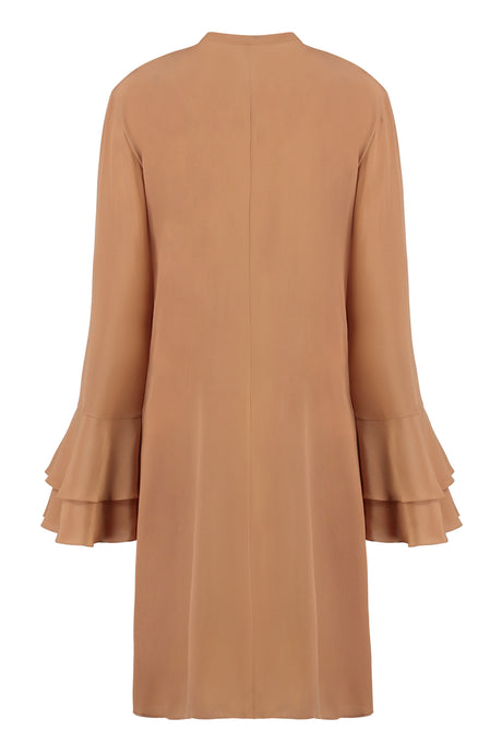 CHLOÉ Silk Crepe Shirtdress with Front Hidden Fastening - FW24