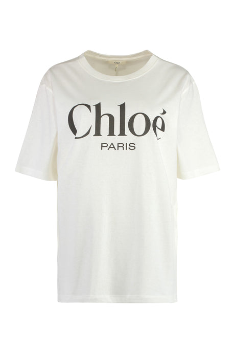 CHLOÉ Oversized Logo Print Tee