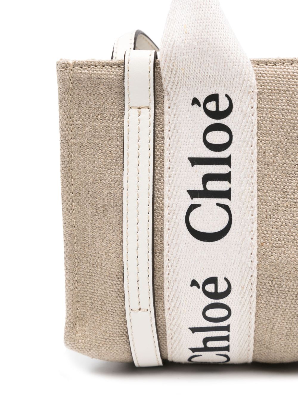 CHLOÉ Mini Canvas and Leather Crossbody Handbag