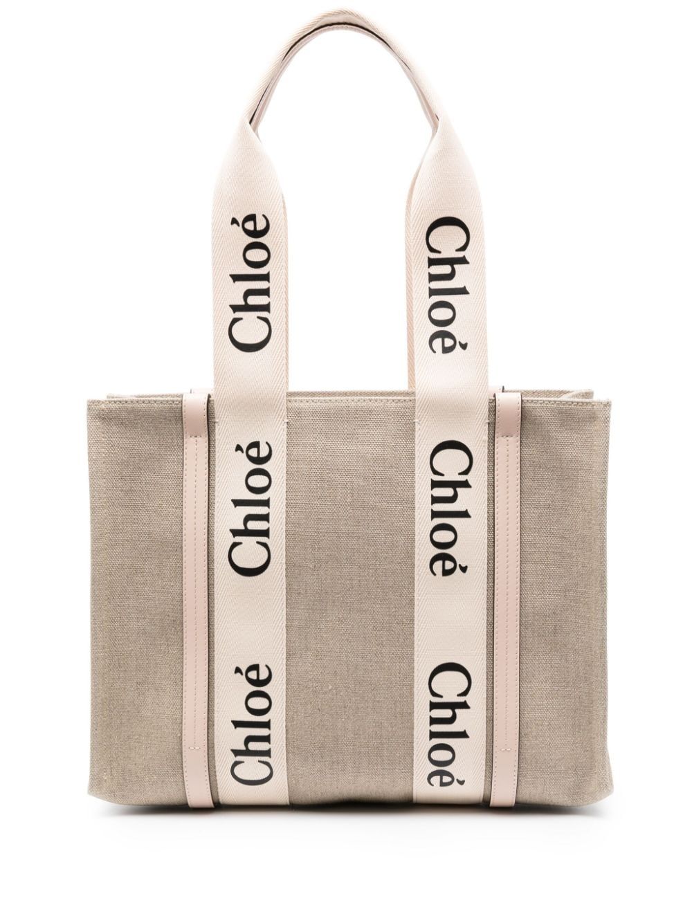 CHLOÉ Beige Linen Shoulder Bag for Women - FW24 Collection