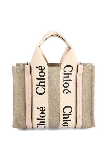 CHLOÉ Mini Canvas and Leather Tote Handbag