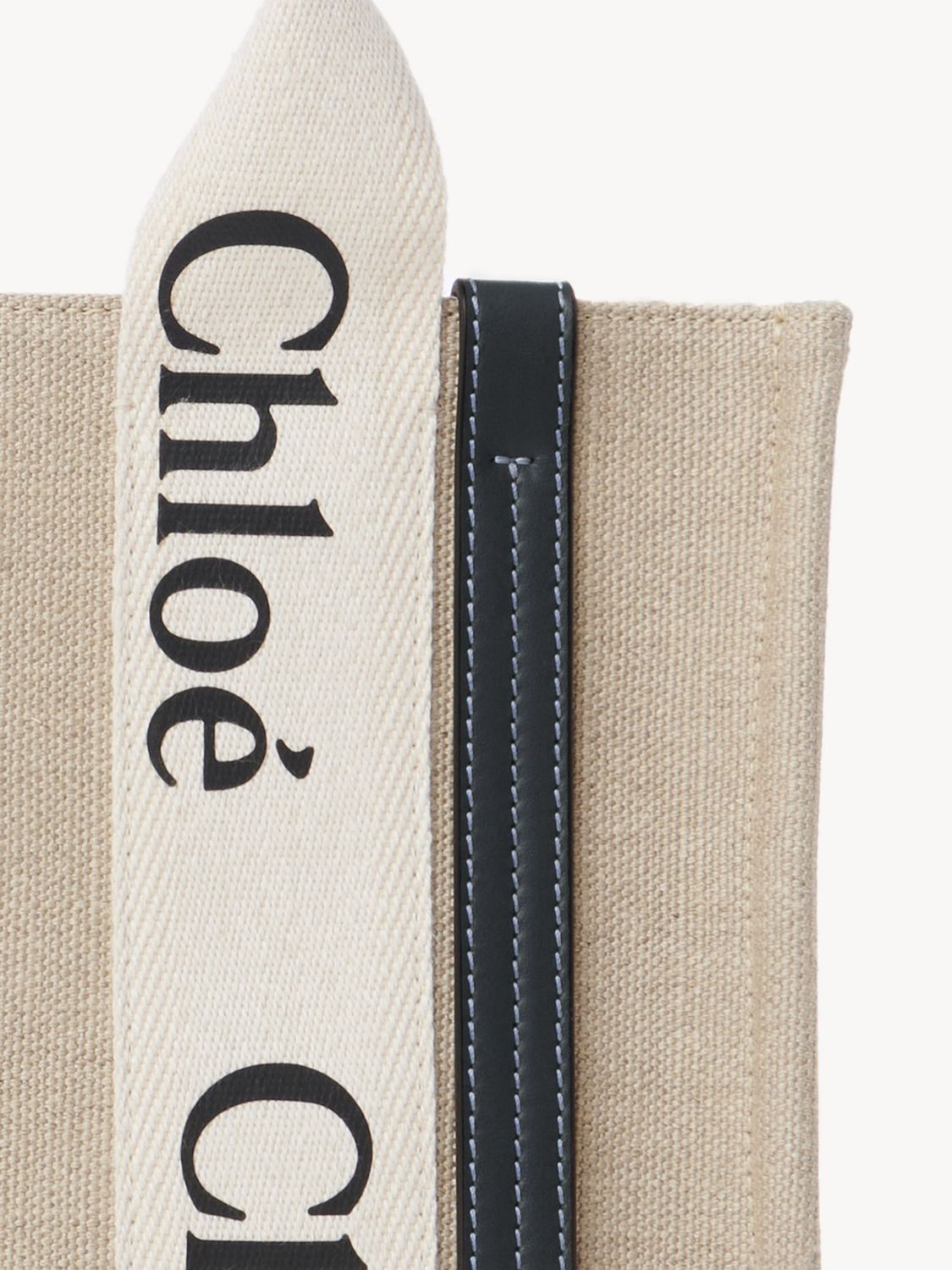 CHLOÉ Mini Canvas and Leather Tote Handbag