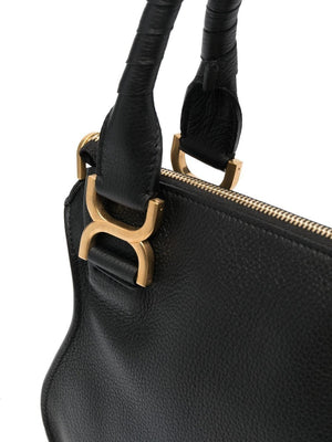 CHLOÉ Women's Small Marcie Black Leather Handbag SS24