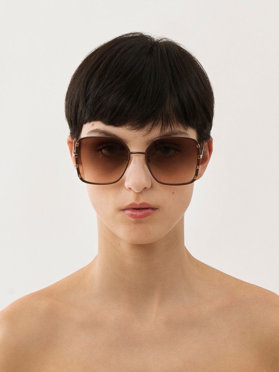 CHLOÉ Gold Brown Sunglasses for Women - SS24 Collection