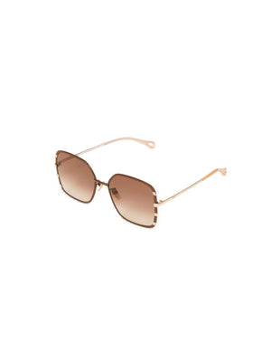 CHLOÉ Gold Brown Sunglasses for Women - SS24 Collection